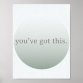 Minimalist “You’ve Got This” Olive Poster (Voorkant)