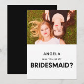 Minimalist zal je mijn bruidsmeisje fotokaart zijn kaart (Voorkant / Achterkant)