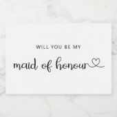 Minimalist Zal je mijn eerbewijs zijn? Sparkling Wijnetiket (Enkel label)