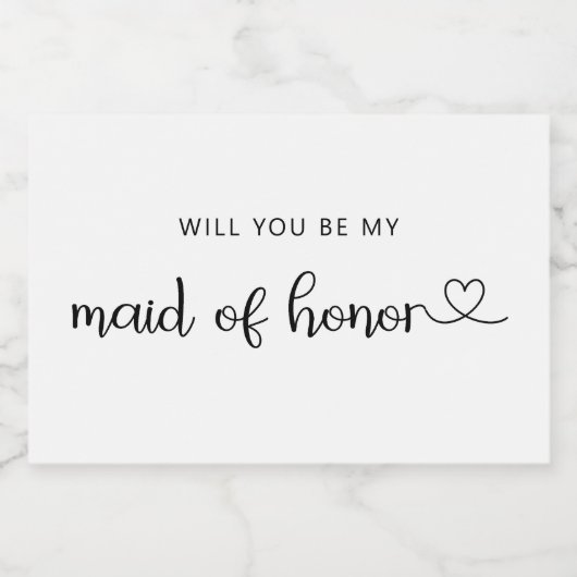 Minimalist Zal je mijn eerbewijs zijn? Sparkling Wijnetiket (Enkel label)