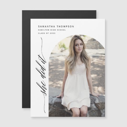 Minimalist ze deed het om foto Afstuderen Magnet t (Voorkant / Achterkant)