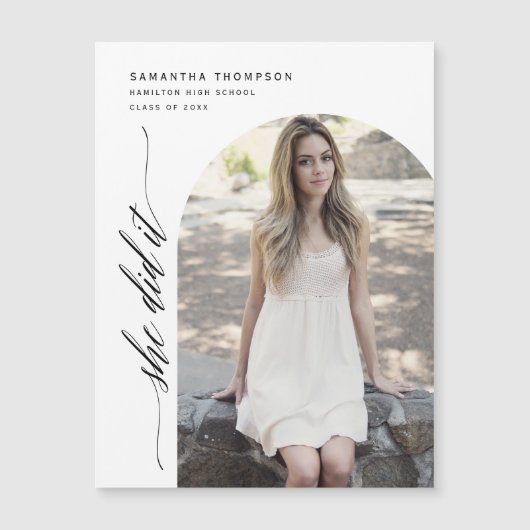 Minimalist ze deed het om foto Afstuderen Magnet t (Voorkant)