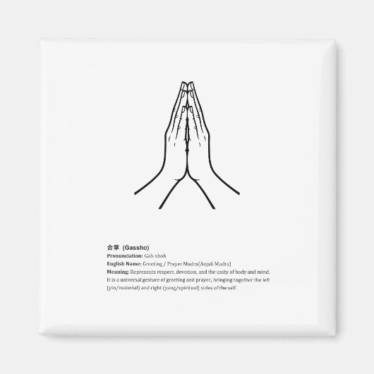 Minimalist Zen Buddhist Mudras magnet (Voorkant)