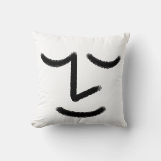 Minimalist Zen Face Throw Pillow Kussen (Voorkant)