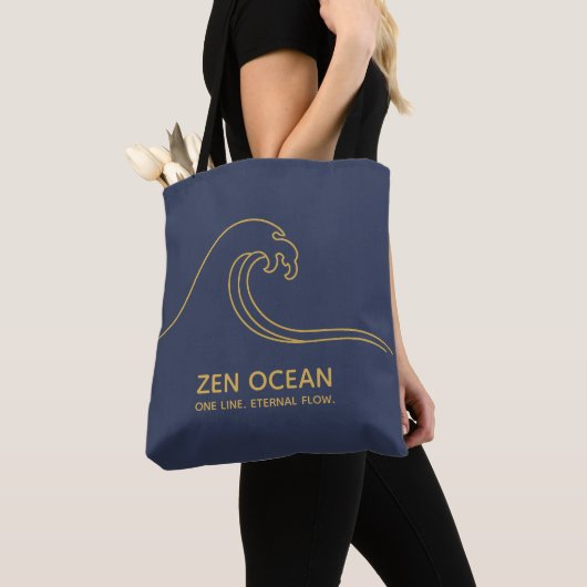 Minimalist Zen Wave - Abstract Ocean Line Tote Bag (Dichtbij)