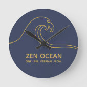 Minimalist Zen Wave | Abstract Ocean (NO NUMBERS) Ronde Klok (Voorkant)