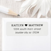 Minimalist Zwart op het retouradres van Grey Coupl Etiket (Insitu)