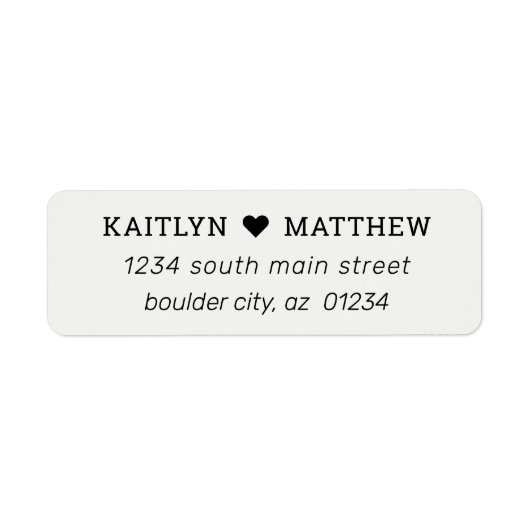 Minimalist Zwart op het retouradres van Grey Coupl Etiket (Voorkant)