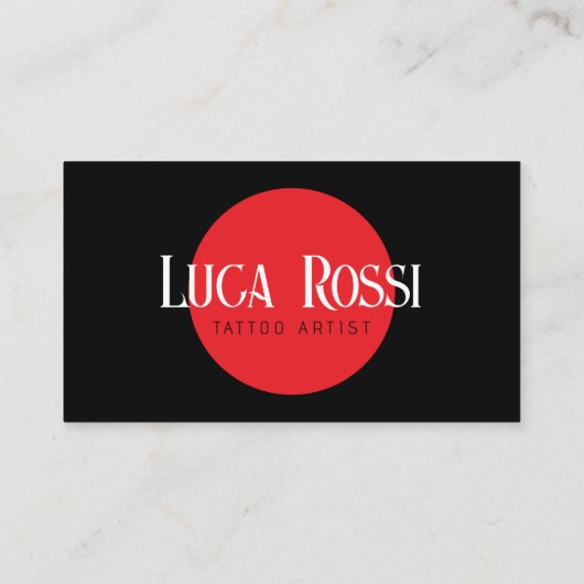 Minimalist Zwart, Rood Rose Tattoo Artist Shop Visitekaartje (Achterkant)