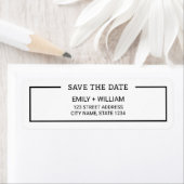 Minimalist Zwart-wit Bewaar het datumadres Etiket (Insitu)