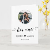 Minimalist zwart wit haar bruiloft gelooft fotokaa kaart (Gele Bloem)