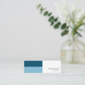 minimalista bloques geométricos azul elegante mini visitekaartje (Staand voorkant)