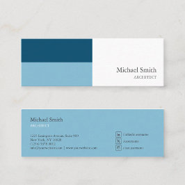 minimalista bloques geométricos azul elegante mini visitekaartje