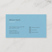 minimalista bloques geométricos azul elegante visitekaartje (Achterkant)