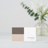 minimalista bloques geométricos marrón elegante visitekaartje (Staand voorkant)