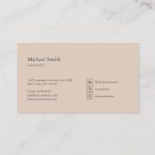 minimalista bloques geométricos marrón elegante visitekaartje (Achterkant)