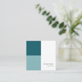 minimalista bloques geométricos turquesa elegante vierkante visitekaartje (Staand voorkant)