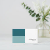 minimalista bloques geométricos turquesa elegante visitekaartje (Staand voorkant)