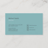 minimalista bloques geométricos turquesa elegante visitekaartje (Achterkant)