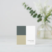 minimalista bloques geométricos verde elegante vierkante visitekaartje (Staand voorkant)