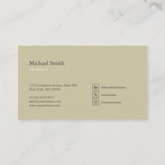 minimalista bloques geométricos verde elegante visitekaartje (Achterkant)