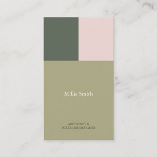 minimalista elegante moderna geometrica verde rosa visitekaartje