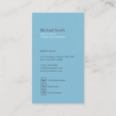 minimalista moderna elegante azul arquitecto visitekaartje (Achterkant)