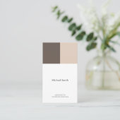minimalista moderna elegante patrón marrón visitekaartje (Staand voorkant)