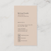 minimalista moderna elegante patrón marrón visitekaartje (Achterkant)