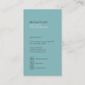 minimalista moderna elegante turquesa arquitecto visitekaartje (Achterkant)