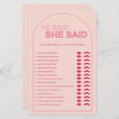 Minimaliste zei dat ze vrijgezellenfeest game zei (Voorkant / Achterkant)