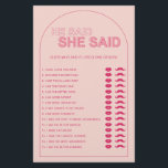 Minimaliste zei dat ze vrijgezellenfeest game zei flyer<br><div class="desc">Hij was ontworpen om te coördineren met ons Collectie van het type Vet. Hij zei dat het spel van het vrijgezellenfeest de trendy en populaire boog bevat met vetgedrukte tekst in roze & fuchsia accenten. Voor een meer geavanceerde aanpassing van dit ontwerp, bijvoorbeeld het wijzigen van de lay-out, het lettertype...</div>