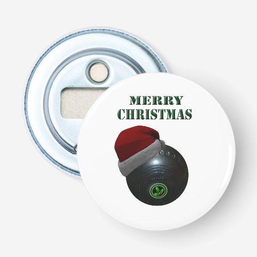 Minimalisten Kommen Vrolijk Kerstfeest, Button Flesopener (Voorkant)