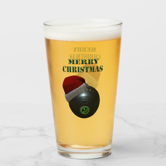 Minimalisten Kommen Vrolijk Kerstfeest, Glas (Voorkant gevuld)