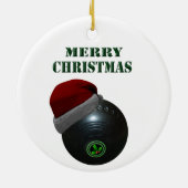 Minimalisten Kommen Vrolijk Kerstfeest, Keramisch Ornament (Achterkant)