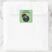 Minimalisten Kommen Vrolijk Kerstfeest, Vierkante Sticker (Tas)