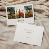 Minimalistic 3-Photo New Auntie Pregnancy Aankondiging