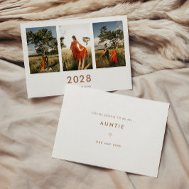 Minimalistic 3-Photo New Auntie Pregnancy Aankondiging