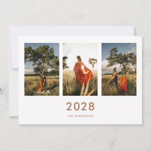 Minimalistic 3-Photo New Auntie Pregnancy Aankondiging (Voorkant)