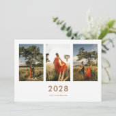 Minimalistic 3-Photo New Auntie Pregnancy Aankondiging (Staand voorkant)