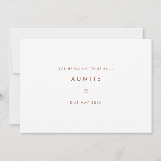 Minimalistic 3-Photo New Auntie Pregnancy Aankondiging (Achterkant)