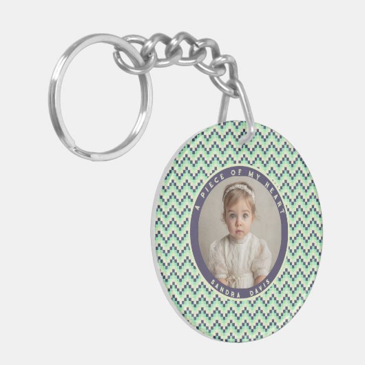 Minimalistic Birthday Gift Ideas Stripe Pattern Sleutelhanger (Voorkant Links)