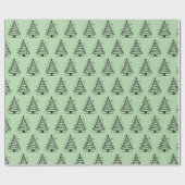 Minimalistic Black and Green Christmas Tree  Cadeaupapier (Vlak)