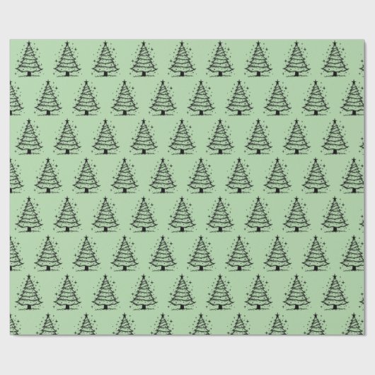 Minimalistic Black and Green Christmas Tree  Cadeaupapier (Vlak)