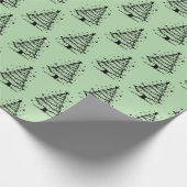 Minimalistic Black and Green Christmas Tree  Cadeaupapier (Hoek)