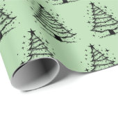 Minimalistic Black and Green Christmas Tree  Cadeaupapier (Rol Hoek)