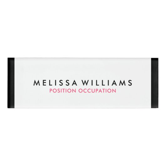 Minimalistic black and white decorative strips naambadge (Voorkant)