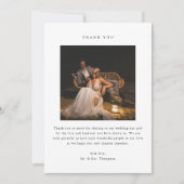 Minimalistic Black & White 2-Photo Wedding Bedankkaart (Voorkant)