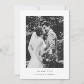 Minimalistic Black & White 2-Photo Wedding Bedankkaart (Voorkant)