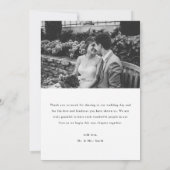 Minimalistic Black & White 2-Photo Wedding Bedankkaart (Achterkant)
